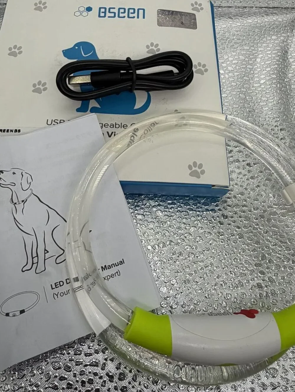 USB Rechargeable LED Dog Collar High Visibility Safety Light Up Collar New